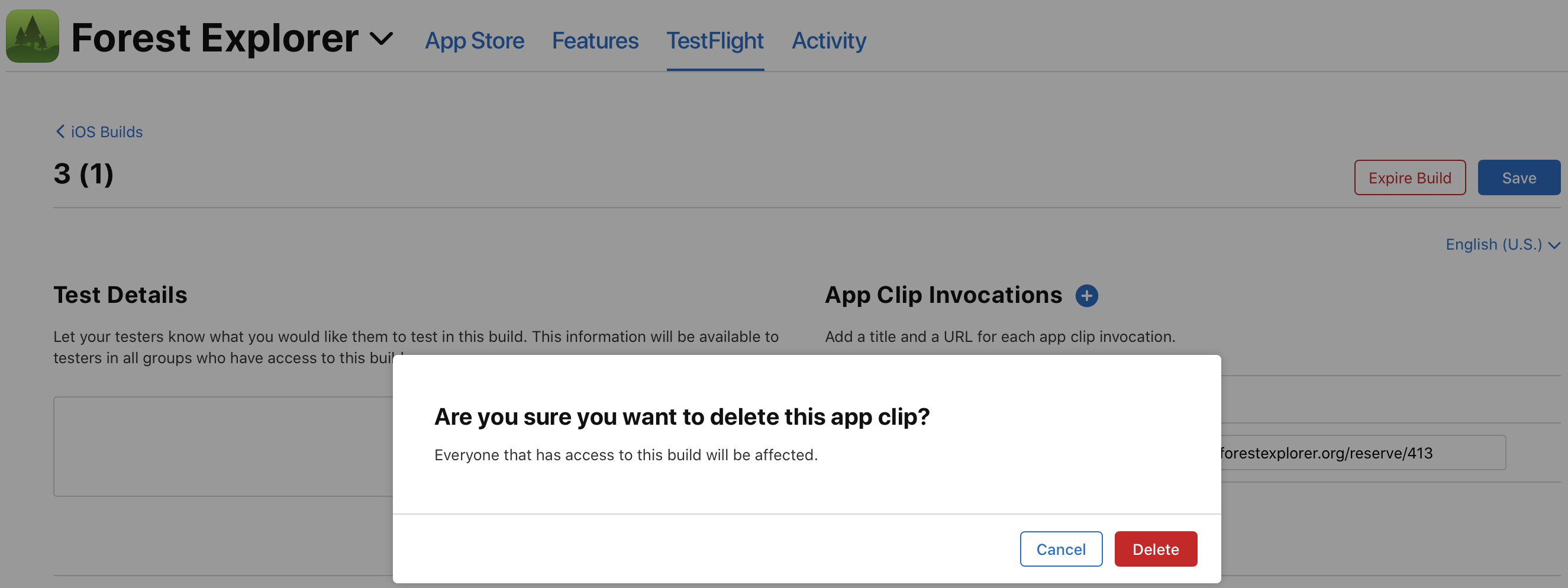 Screenshot of the "Are you sure you want to delete this app clip?" dialog has a Cancel and Delete buttons.